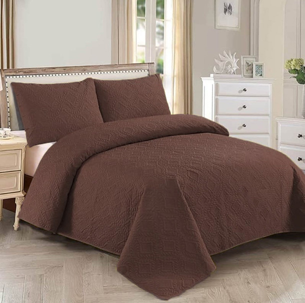 Pinsonic bedspread 3 pcs brown