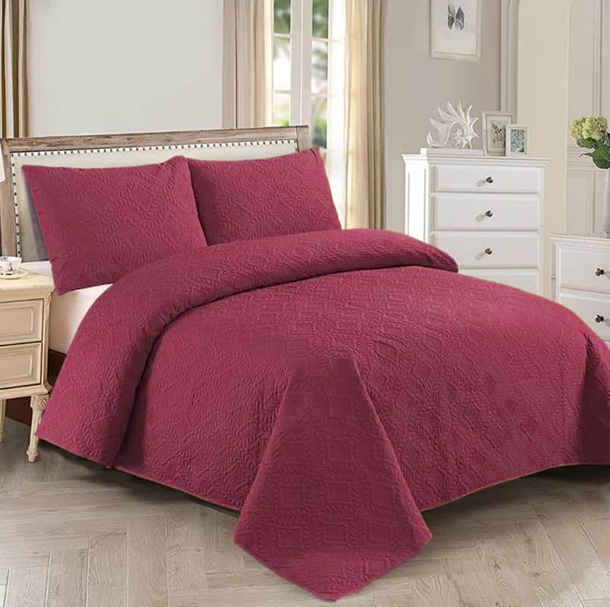 Pinsonic bedspread 3 pcs maroon