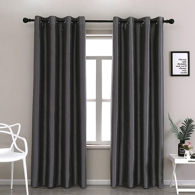 Plain silk satin curtains (2)