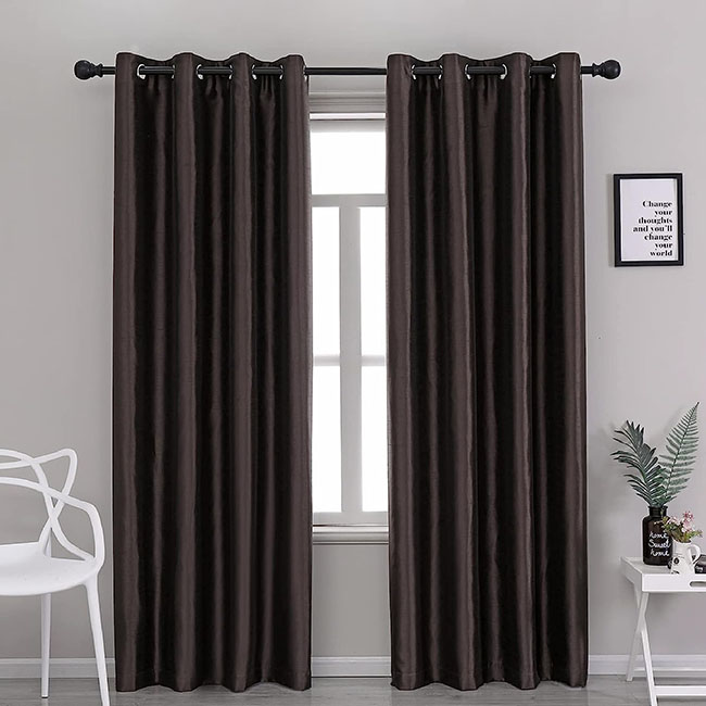 Plain silk satin curtains (3)