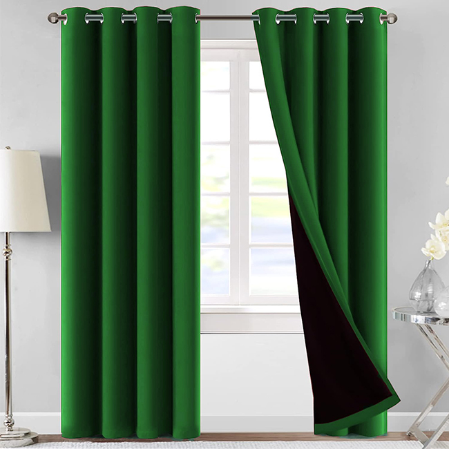 JACQUARD BLACKOUT CURTAINS GREEN