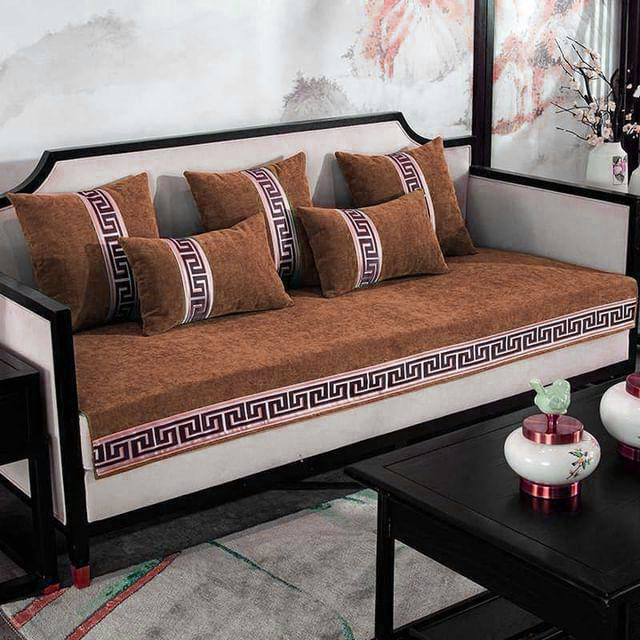 Splendid Velvet Sofa Runner Copper Brown