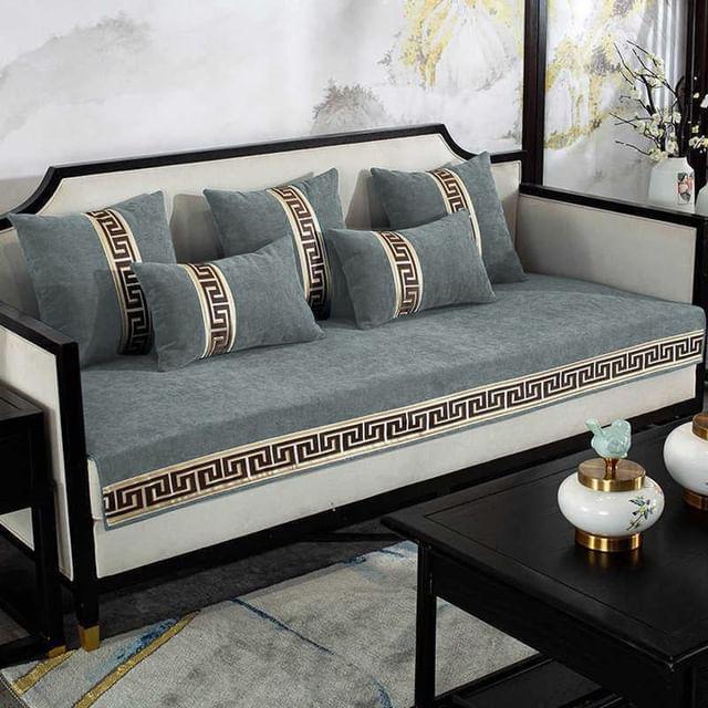 Splendid Velvet Sofa Runner Grey