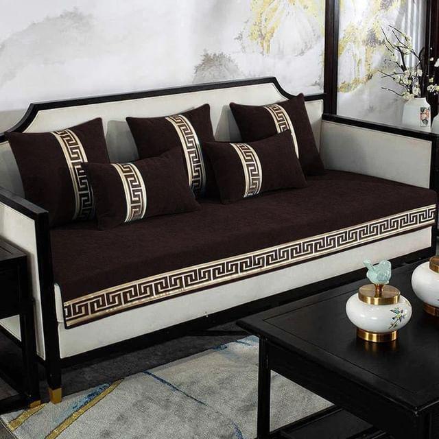 Splendid Velvet Sofa Runner Brown