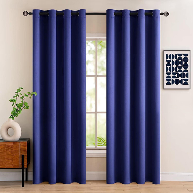 Self design jacquard curtains colour blue