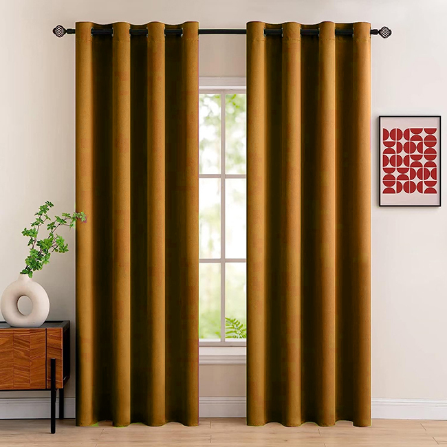 Self design jacquard curtains colour copper