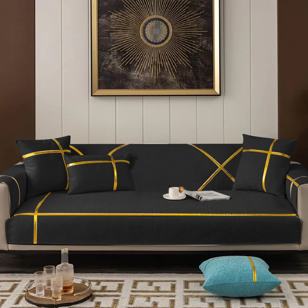 LUXURY VELVET SOFA RUNNER- BLACK