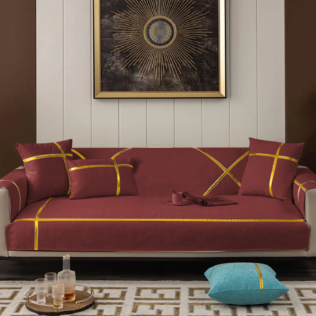 LUXURY VELVET SOFA RUNNER- MAROON