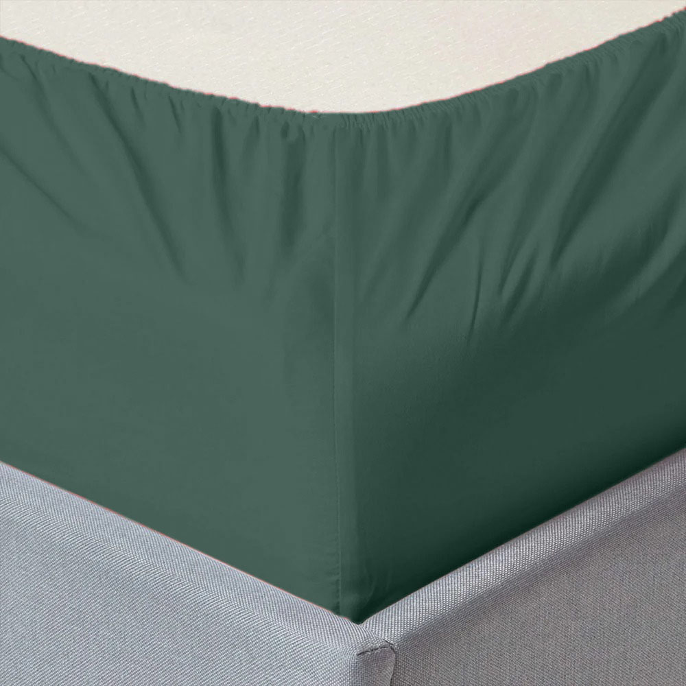 COTTON FITTED SHEET GREEN