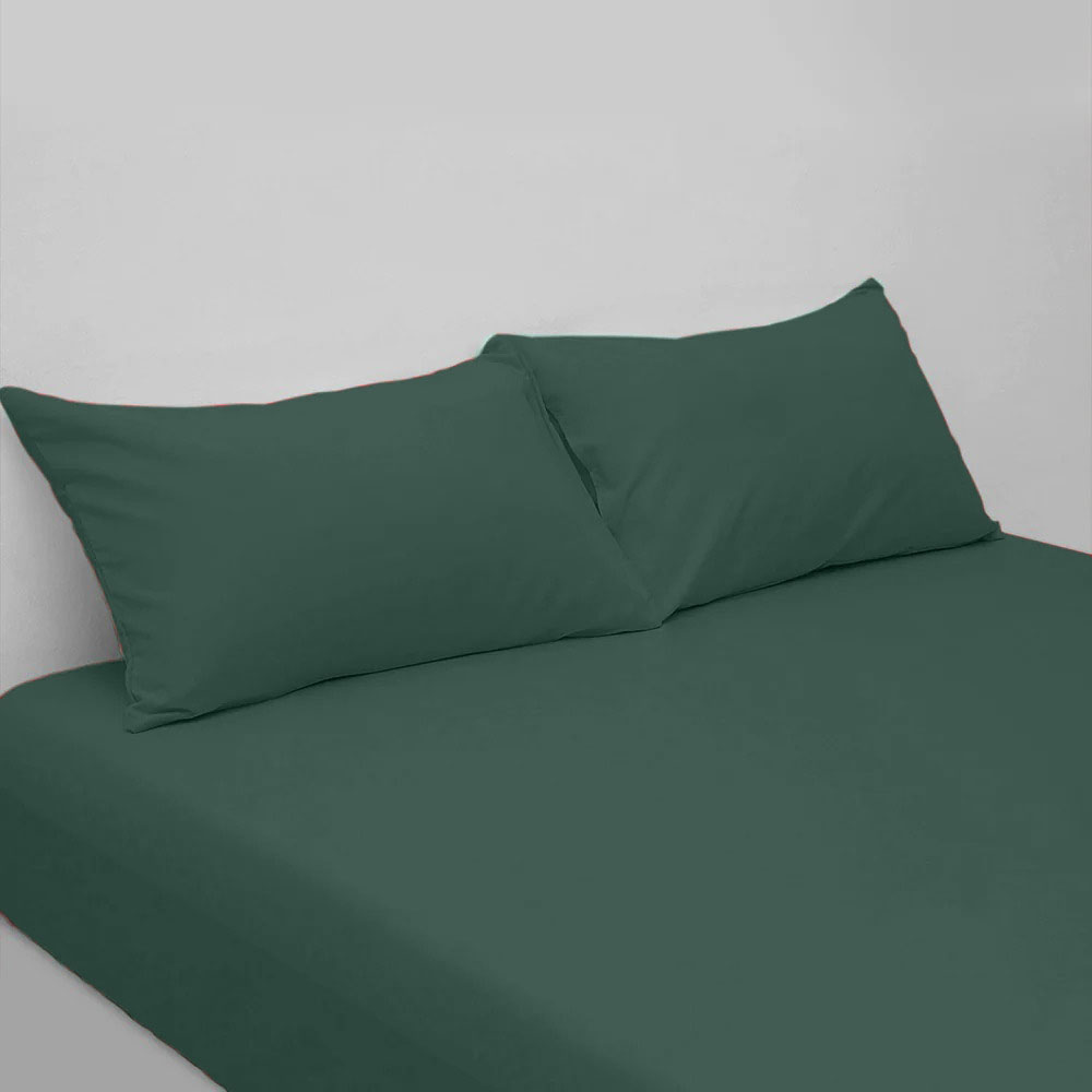 COTTON FITTED SHEET GREEN