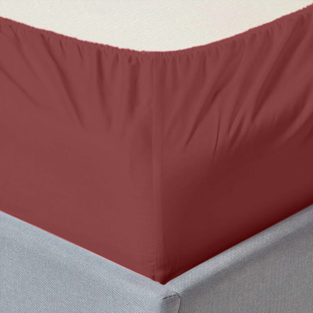 COTTON FITTED SHEET MAROON