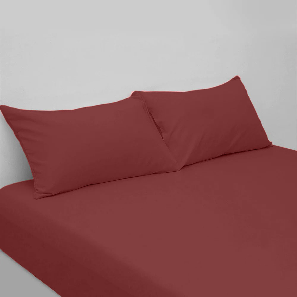 COTTON FITTED SHEET MAROON