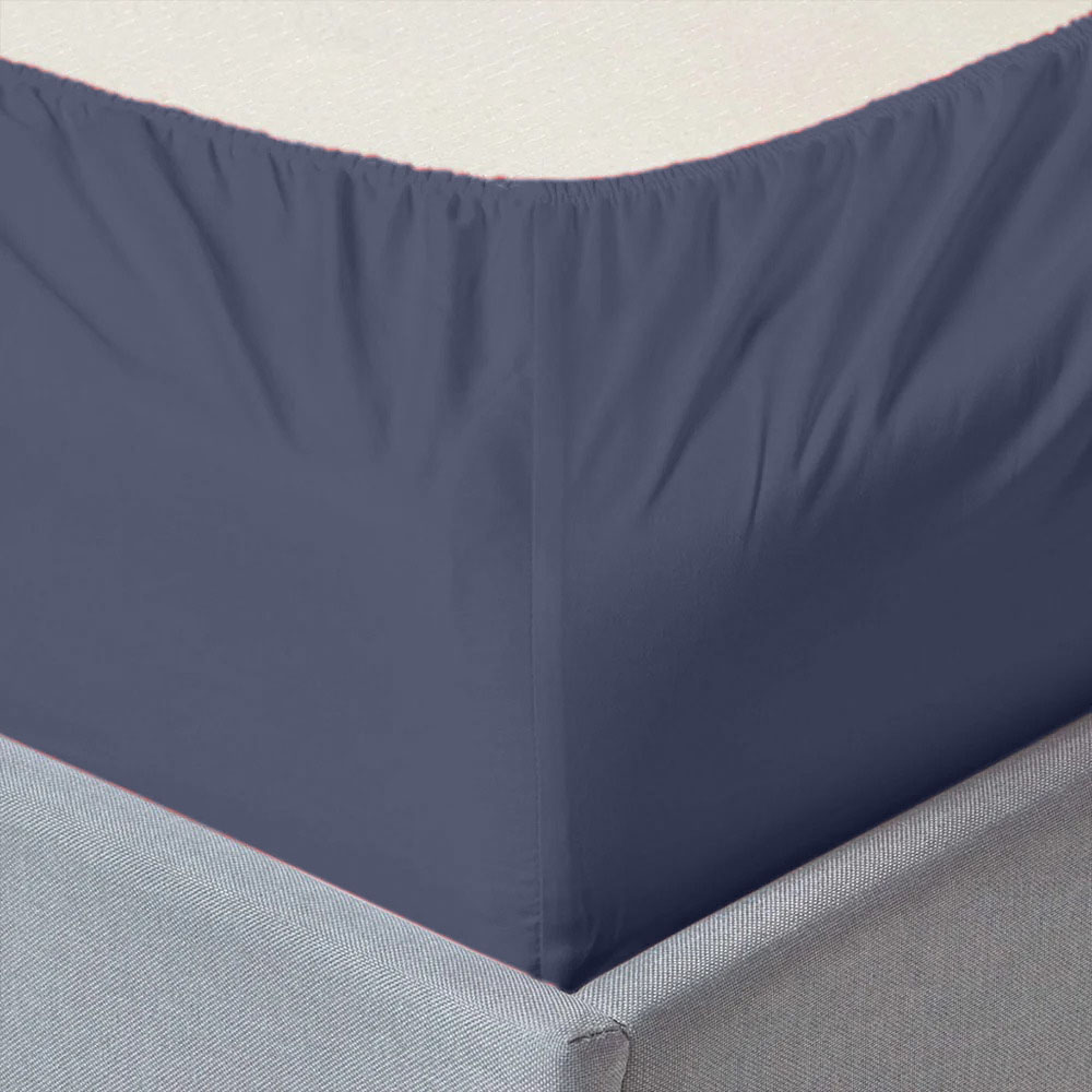 COTTON FITTED SHEET NAVY