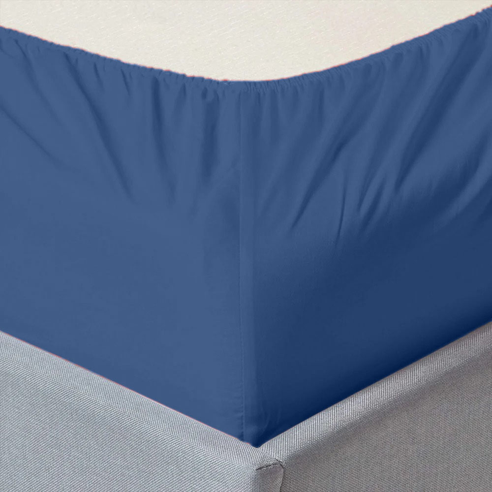 COTTON FITTED SHEET ROYAL BLUE