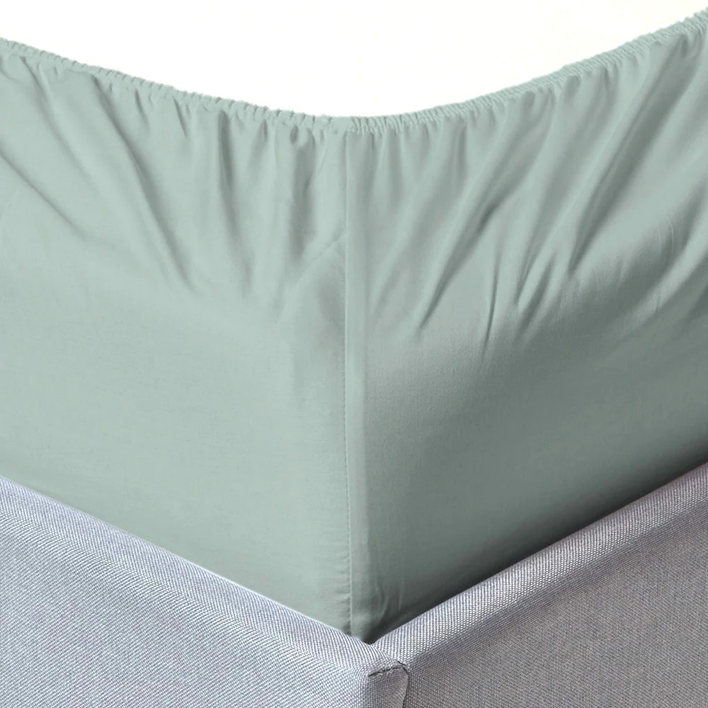 COTTON FITTED SHEET SEA GREEN