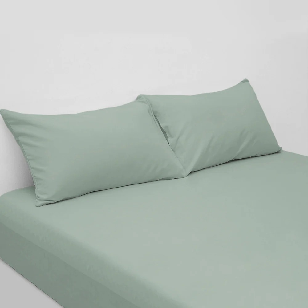 COTTON FITTED SHEET SEA GREEN