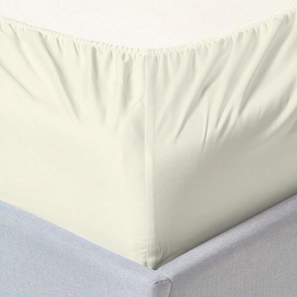 COTTON FITTED SHEET IVORY