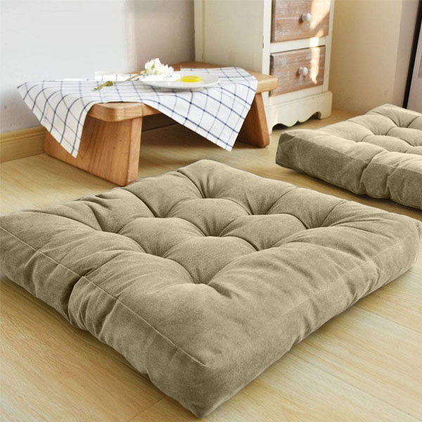 SQUARE FLOOR CUSHION BEIGE