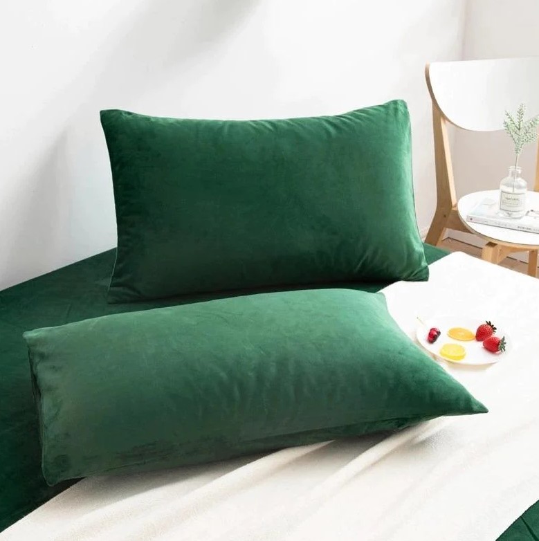 VELVET PILLOW COVERS GREEN