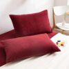 VELVET PILLOW COVERS MAROON